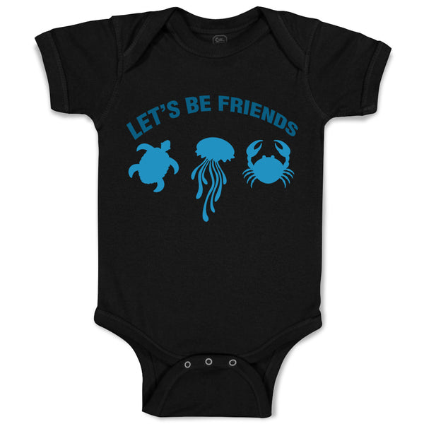 Baby Clothes Let's Be Friends Shark S Ocean Sea Life Baby Bodysuits Cotton