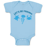 Baby Clothes Let's Be Friends Shark S Ocean Sea Life Baby Bodysuits Cotton