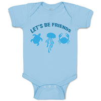 Baby Clothes Let's Be Friends Shark S Ocean Sea Life Baby Bodysuits Cotton