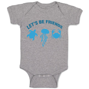 Baby Clothes Let's Be Friends Shark S Ocean Sea Life Baby Bodysuits Cotton