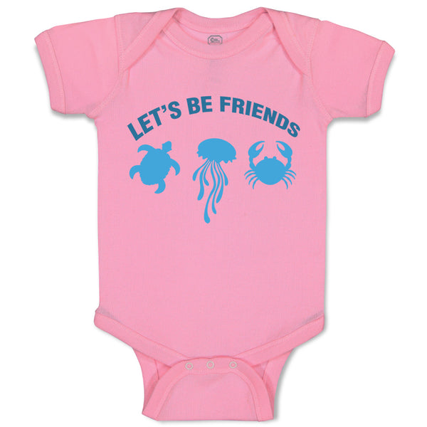 Baby Clothes Let's Be Friends Shark S Ocean Sea Life Baby Bodysuits Cotton