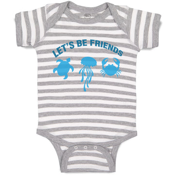 Baby Clothes Let's Be Friends Shark S Ocean Sea Life Baby Bodysuits Cotton