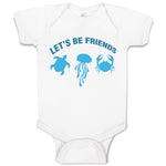 Baby Clothes Let's Be Friends Shark S Ocean Sea Life Baby Bodysuits Cotton