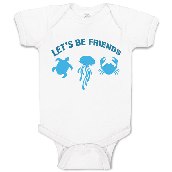 Baby Clothes Let's Be Friends Shark S Ocean Sea Life Baby Bodysuits Cotton