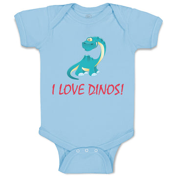 Baby Clothes I Love Dinos Dinosaur Dinosaurs Dino Trex Baby Bodysuits Cotton