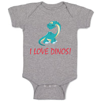 Baby Clothes I Love Dinos Dinosaur Dinosaurs Dino Trex Baby Bodysuits Cotton