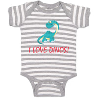 Baby Clothes I Love Dinos Dinosaur Dinosaurs Dino Trex Baby Bodysuits Cotton
