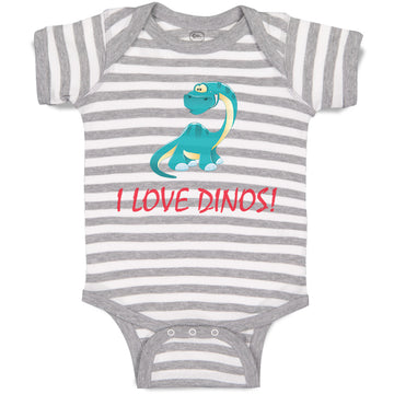 Baby Clothes I Love Dinos Dinosaur Dinosaurs Dino Trex Baby Bodysuits Cotton