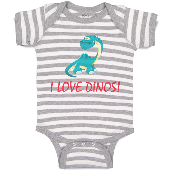 Baby Clothes I Love Dinos Dinosaur Dinosaurs Dino Trex Baby Bodysuits Cotton