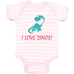 Baby Clothes I Love Dinos Dinosaur Dinosaurs Dino Trex Baby Bodysuits Cotton