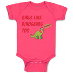 Baby Clothes Girls like Dinosaurs Too Dinosaurs Dino Trex Baby Bodysuits Cotton