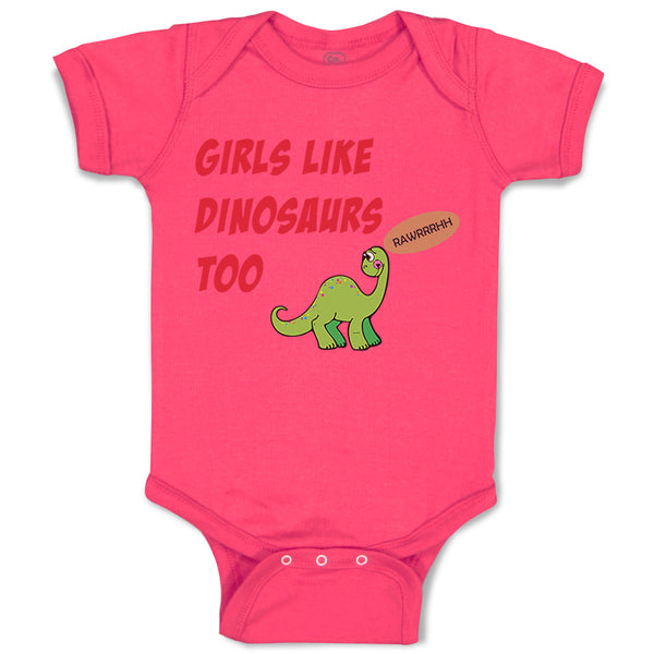 Baby Clothes Girls like Dinosaurs Too Dinosaurs Dino Trex Baby Bodysuits Cotton