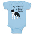 Baby Clothes My Brother Is A Boston Terrier Dog Lover Pet Style C Baby Bodysuits