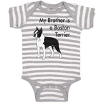 Baby Clothes My Brother Is A Boston Terrier Dog Lover Pet Style C Baby Bodysuits