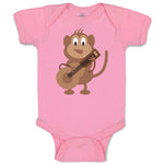 Baby Clothes Monkey Playing Guitar Safari Baby Bodysuits Boy & Girl Cotton