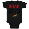 Baby Clothes Roar! This Little Dino Is 3 Years Old Dinosaurs Birthday Cotton