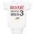 Baby Clothes Roar! This Little Dino Is 3 Years Old Dinosaurs Birthday Cotton