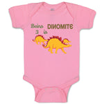 Baby Clothes Being Is 3 Dynamite Dinosaurs Dino Trex 3 Years Old Baby Bodysuits
