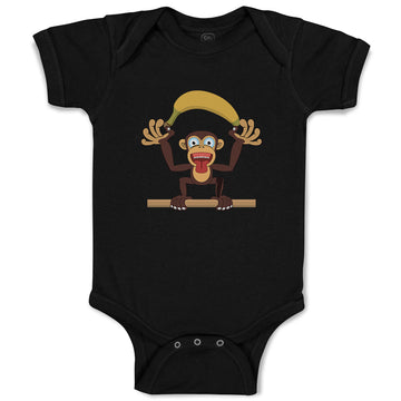 Baby Clothes Monkey with Large Banana Safari Baby Bodysuits Boy & Girl Cotton