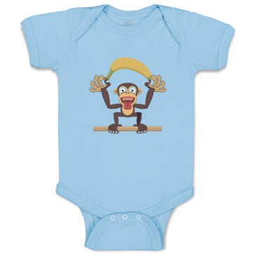 Baby Clothes Monkey with Large Banana Safari Baby Bodysuits Boy & Girl Cotton