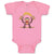 Baby Clothes Monkey with Large Banana Safari Baby Bodysuits Boy & Girl Cotton