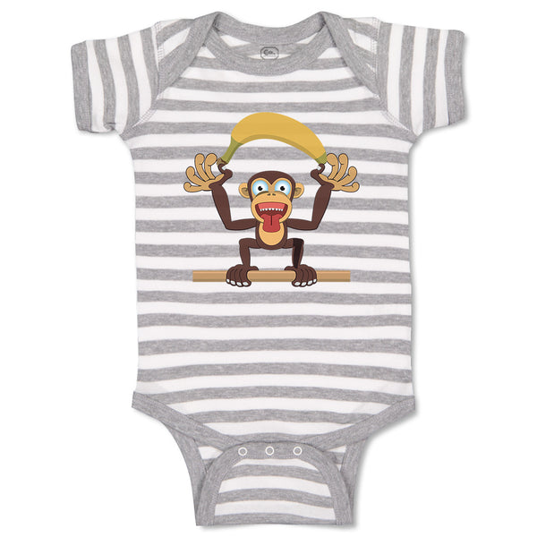 Baby Clothes Monkey with Large Banana Safari Baby Bodysuits Boy & Girl Cotton