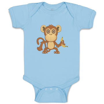 Baby Clothes Monkey Big Eyes Animals Safari Baby Bodysuits Boy & Girl Cotton