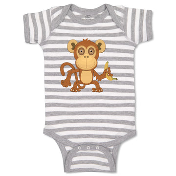 Baby Clothes Monkey Big Eyes Animals Safari Baby Bodysuits Boy & Girl Cotton