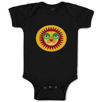 Baby Clothes Lion Head in Sun Circle Safari Baby Bodysuits Boy & Girl Cotton