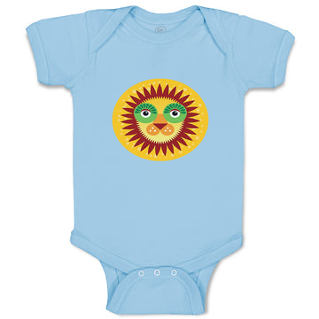 Baby Clothes Lion Head in Sun Circle Safari Baby Bodysuits Boy & Girl Cotton