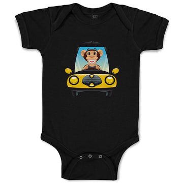 Baby Clothes Monkey Driving Car Safari Baby Bodysuits Boy & Girl Cotton