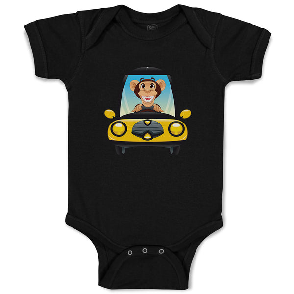 Baby Clothes Monkey Driving Car Safari Baby Bodysuits Boy & Girl Cotton