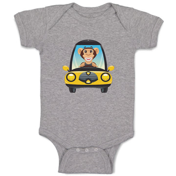 Baby Clothes Monkey Driving Car Safari Baby Bodysuits Boy & Girl Cotton