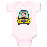 Baby Clothes Monkey Driving Car Safari Baby Bodysuits Boy & Girl Cotton
