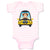Baby Clothes Monkey Driving Car Safari Baby Bodysuits Boy & Girl Cotton