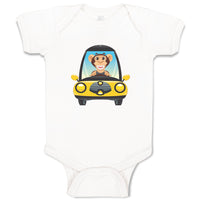 Baby Clothes Monkey Driving Car Safari Baby Bodysuits Boy & Girl Cotton
