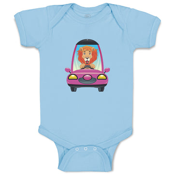 Baby Clothes Lion Driving Car Safari Baby Bodysuits Boy & Girl Cotton