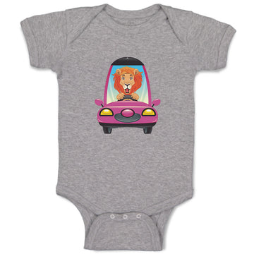 Baby Clothes Lion Driving Car Safari Baby Bodysuits Boy & Girl Cotton