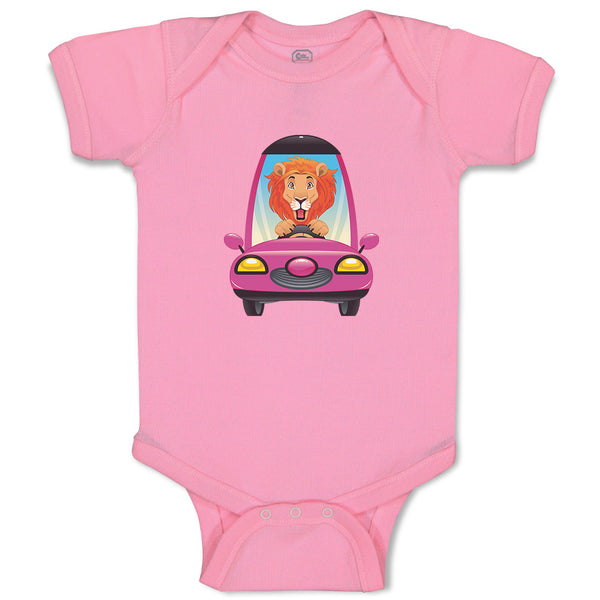 Baby Clothes Lion Driving Car Safari Baby Bodysuits Boy & Girl Cotton