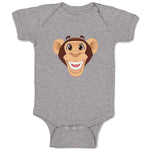 Baby Clothes Monkey Head Funny Safari Baby Bodysuits Boy & Girl Cotton