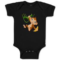 Baby Clothes Monkey with Banana on Tree Animals Baby Bodysuits Boy & Girl Cotton