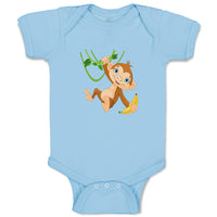Baby Clothes Monkey with Banana on Tree Animals Baby Bodysuits Boy & Girl Cotton
