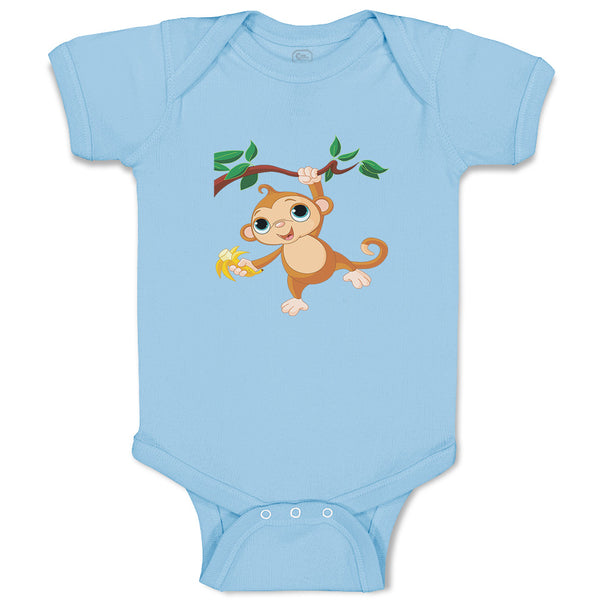 Baby Clothes Baby Monkey with Banana on Tree Baby Bodysuits Boy & Girl Cotton