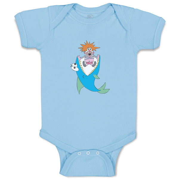 Baby Clothes Shark and Clown Animals Ocean Sea Life Baby Bodysuits Cotton