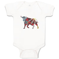 Baby Clothes Bull in Spanish Ornament Baby Bodysuits Boy & Girl Cotton