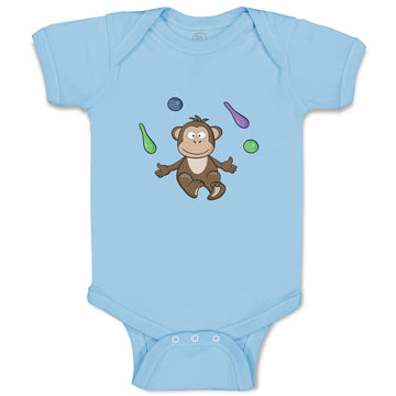Baby Clothes Monkey Juggling Animals Safari Baby Bodysuits Boy & Girl Cotton