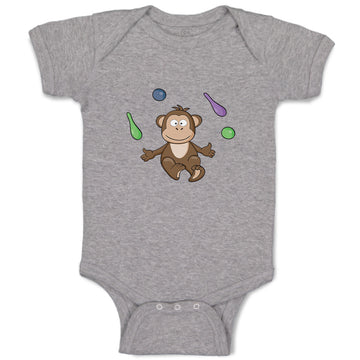 Baby Clothes Monkey Juggling Animals Safari Baby Bodysuits Boy & Girl Cotton