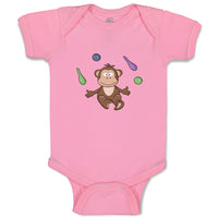 Baby Clothes Monkey Juggling Animals Safari Baby Bodysuits Boy & Girl Cotton