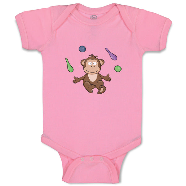 Baby Clothes Monkey Juggling Animals Safari Baby Bodysuits Boy & Girl Cotton