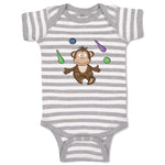 Baby Clothes Monkey Juggling Animals Safari Baby Bodysuits Boy & Girl Cotton